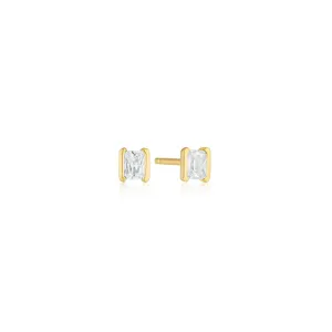 Sif Jakobs Gold Plated Earrings Roccanova Piccolo-18K Gold Plated with White Zirconia