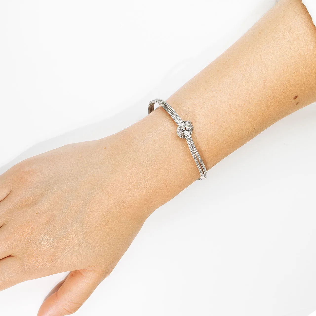 Silver Mesh Knot Bracelet