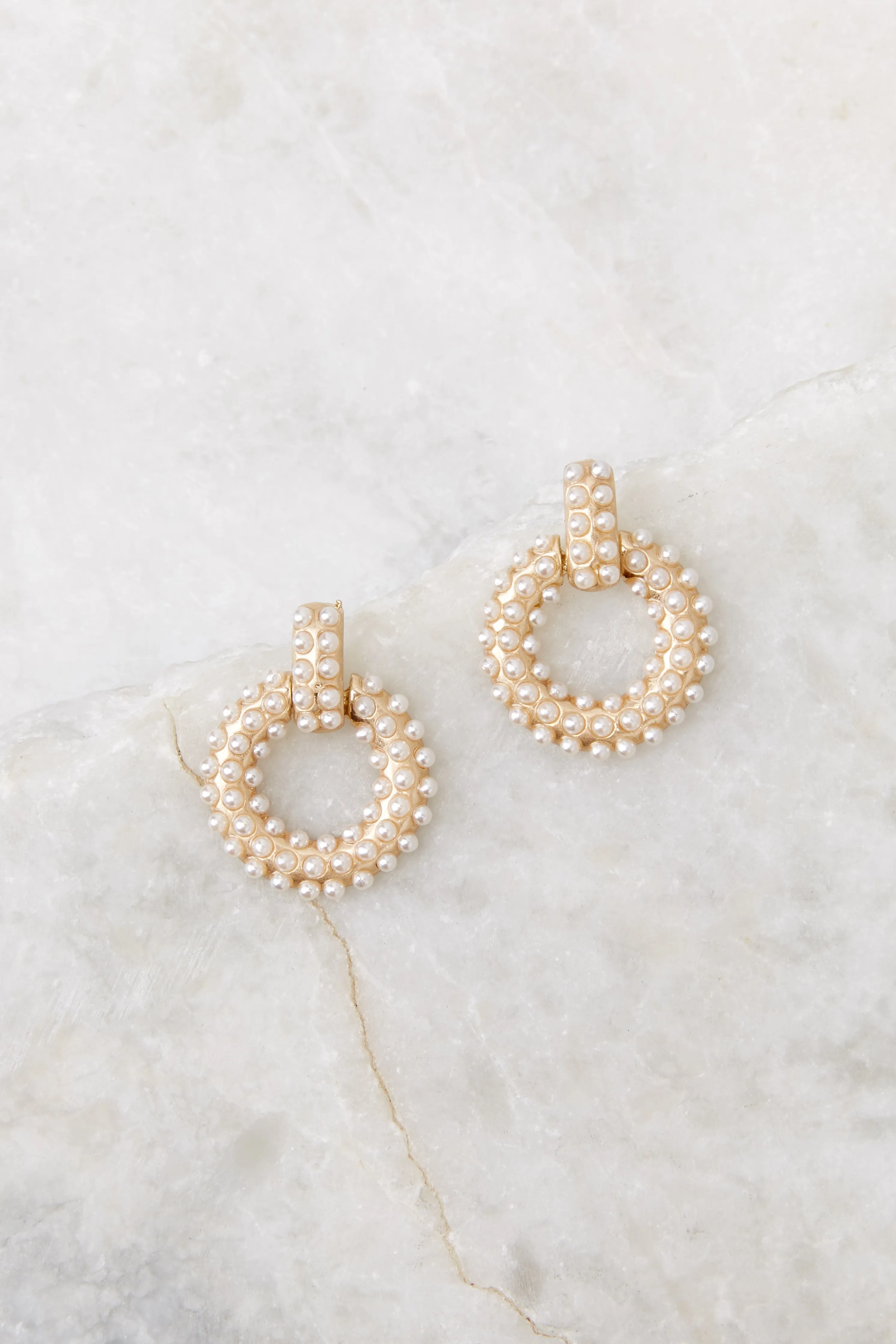 Slow Dance Gold Pearl Earrings