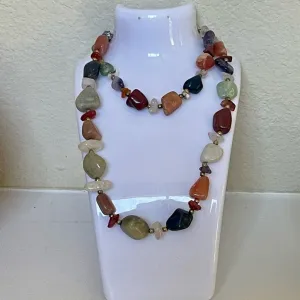 Vintage Multi Natural Gemstone Necklace